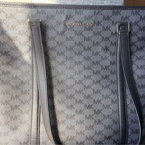 Michael Kors Black MK Logo Tote with Black Straps